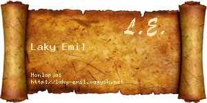 Laky Emil névjegykártya